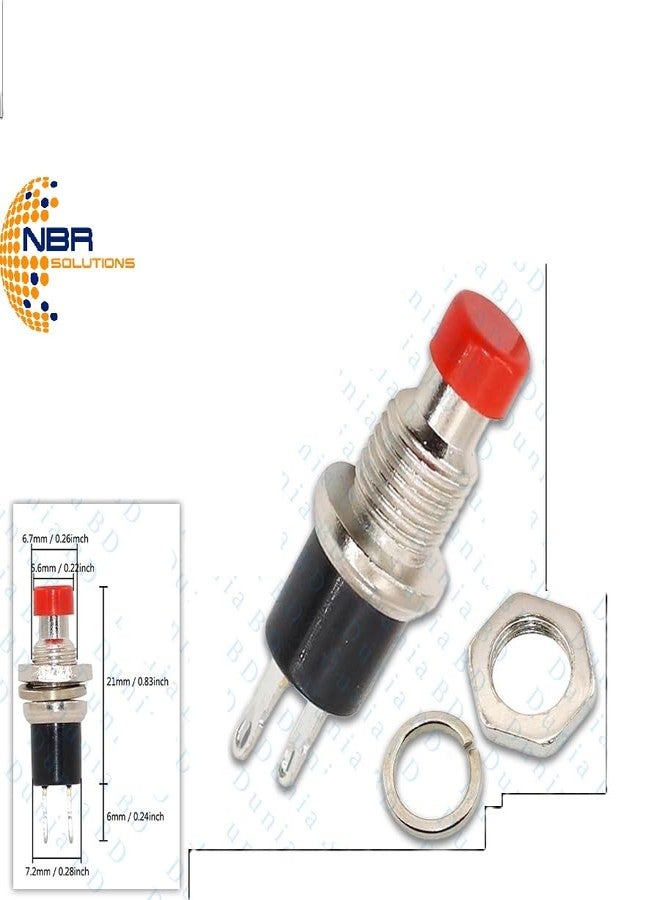 مفتاح ضغط معدني صغير صامت من مادة NBR بقطر 7 مم، زر ضغط ذاتي إعادة ضبط، مفتاح SPST ثنائي الأطراف، مفتاح تشغيل/إيقاف، غطاء دائري، مفتاح بوق لأردوينو ومشاريع DIY - 4 قطع. - Image 2