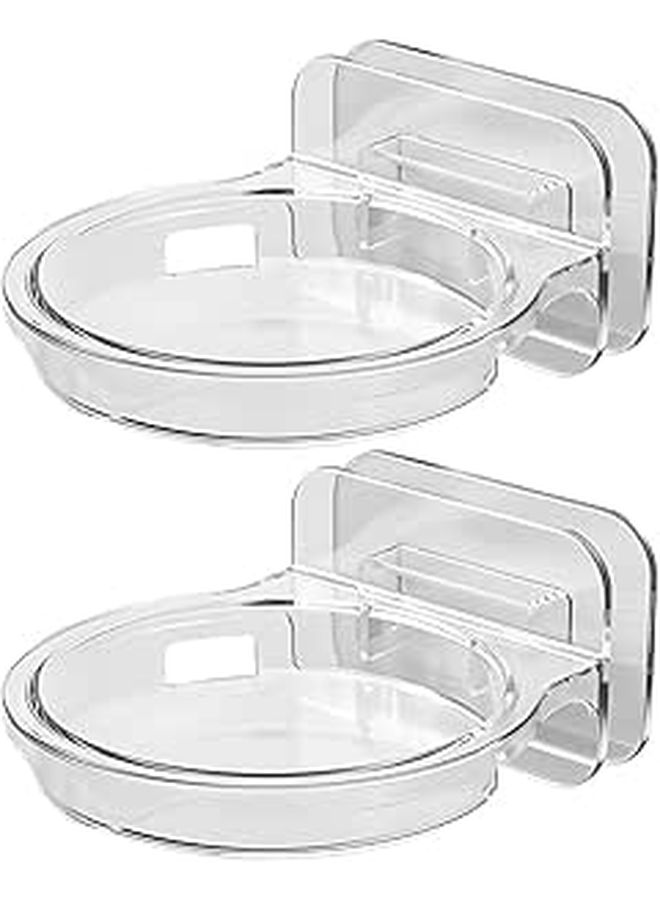 2pcs Clear Adhesive Floating Shelf Bracket No Punch Wall Mount For Camera Speaker - Image 1