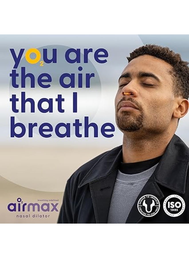 ايرماكس موسع أنف Airmax لتحسين التنفس أثناء النوم، أداة لتوسيع فتحات الأنف لتقليل الشخير وتحسين تدفق الهواء بنسبة 76%، مريح وآمن للاستخدام الليلي والرياضي، مقاسين صغير ومتوسط، لون أزرق وبرتقالي – جهاز تنفس للأنف للنوم والرياضة والصحة - Image 5