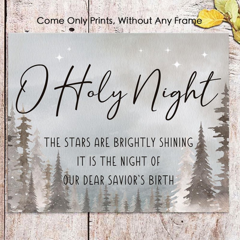 ZEARPT Christmas Decoration  Holy Night Wall Decor  Christmas Wall Art  Christmas Mantel Decor  Farmhouse Christmas  Christmas Night Decor  Holy Night Sign  Rustic Christmas Sign Quality Print - Image 1