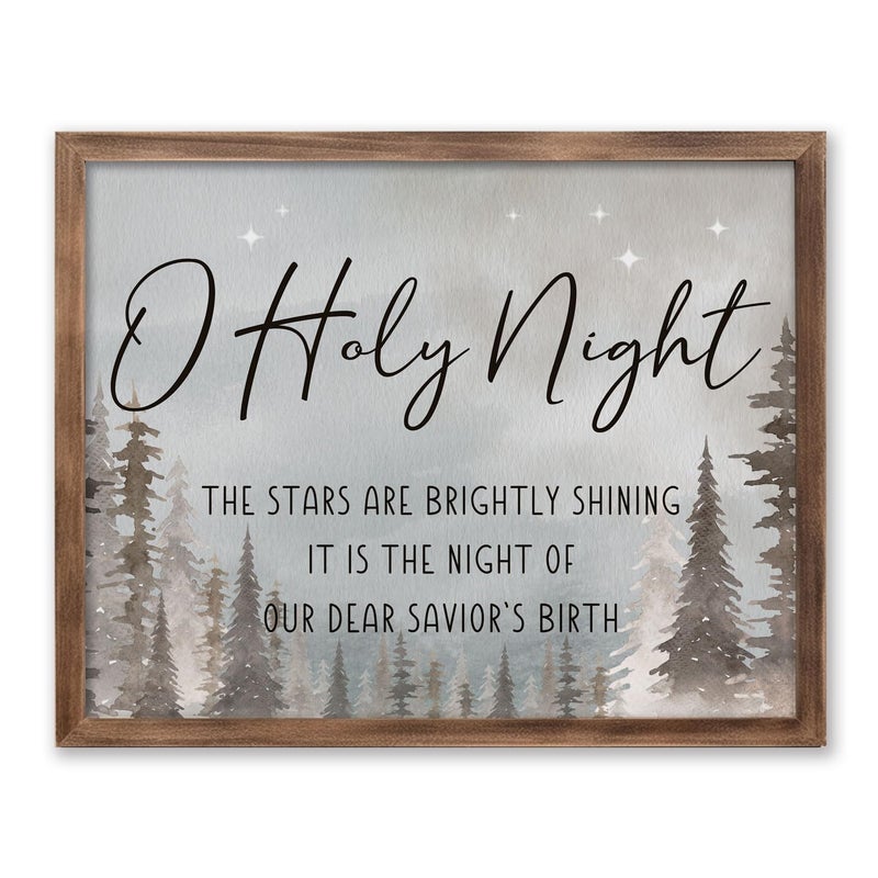 ZEARPT Christmas Decoration  Holy Night Wall Decor  Christmas Wall Art  Christmas Mantel Decor  Farmhouse Christmas  Christmas Night Decor  Holy Night Sign  Rustic Christmas Sign Quality Print - Image 3