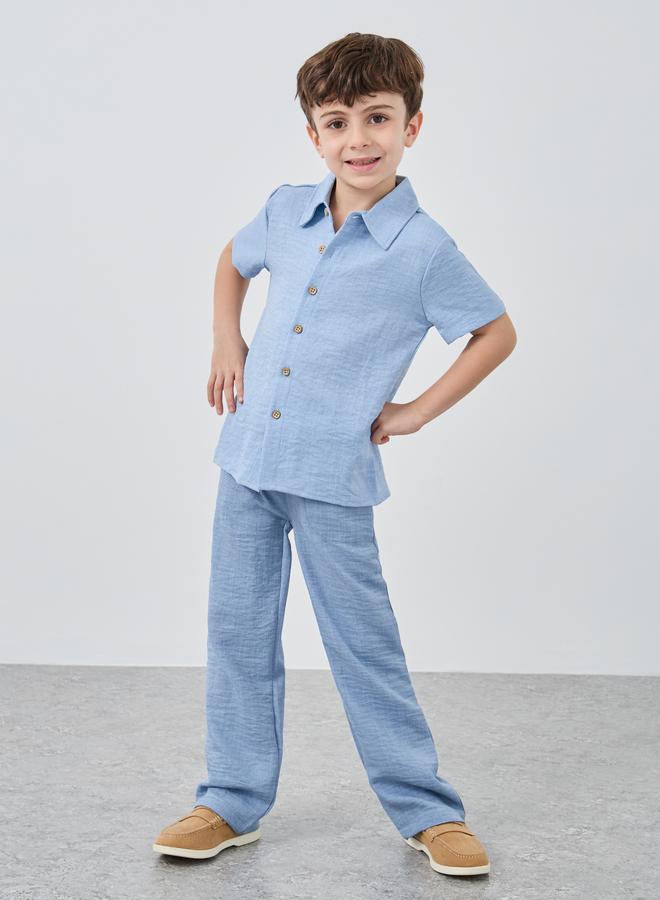 Styli Styli Buttoned Short Sleeve Linen Shirt  - Image 2