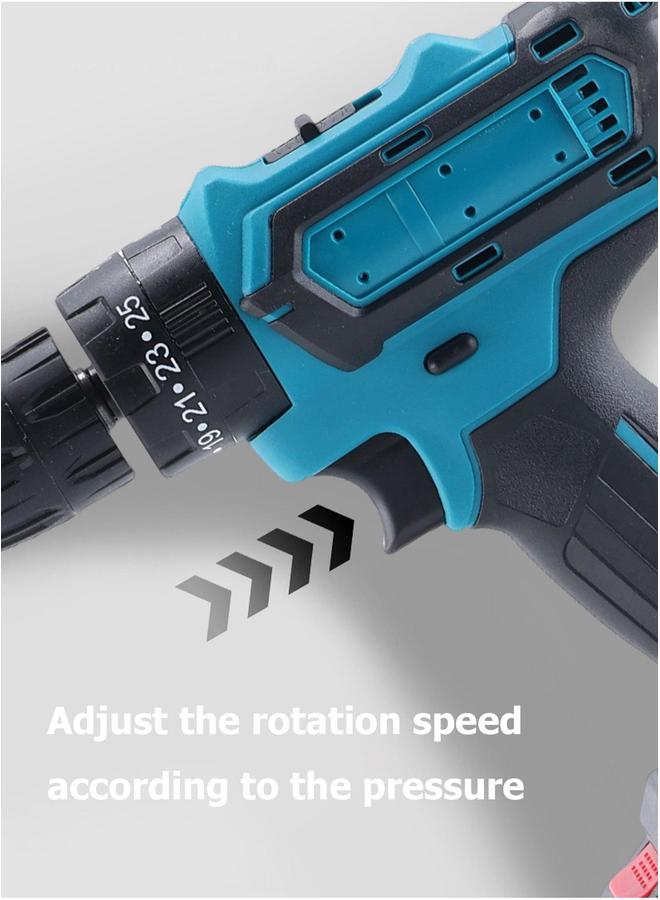 HOMESTAR Cordless Electric Drill Kit - 21V Impact with Screwdriver Bits and Brad Point Rechargeable Screw Driver 2 Batteries Home Tool  - Image 4