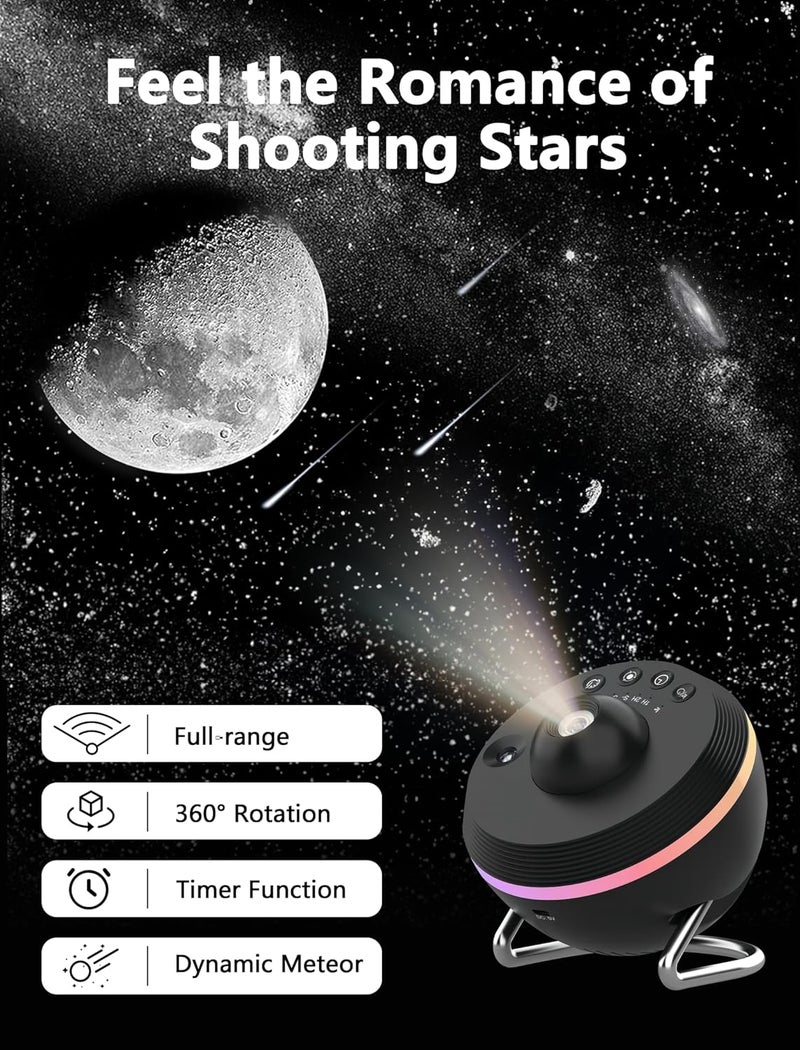 MERTTURM Galaxy Projector for Bedroom, HD 13 in 1 Planet Discs Planetarium Star Projector, Dynamic Meteor, RGB Lighting, Skylight Projector for Bedroom Ceiling Decor, Children, Adults, Gift - Image 4