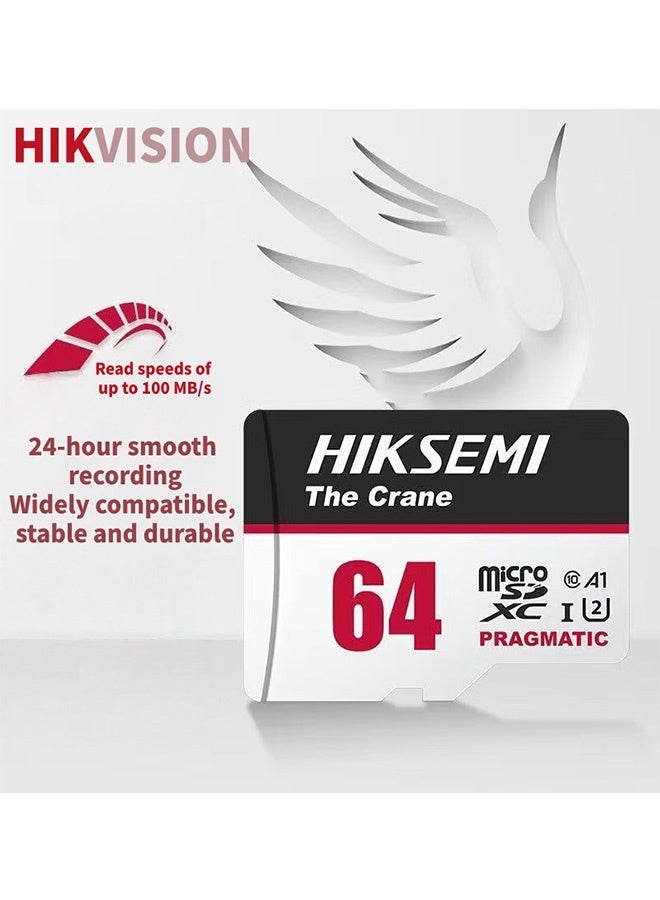 HIKSEMI The Crane 64GB Micro SDXC Memory Card, A1 U2 TF Card, Up to 100MB/s Read Speed, Pragmatic Micro SD Card for Dash Cam, Security Camera, Smartphone & Tablet - Image 2