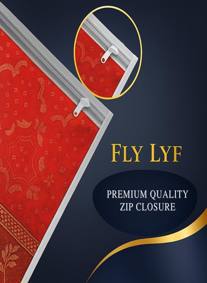 FLY LYF Silver Single Saree Covers for Storage Transparent Suit Packing Bags for Wedding Dress Covers With Zip Bag for Packing Pouch Clothes Sadi kit Cover Sari Pouch (Silver, Set of 12) - Image 2