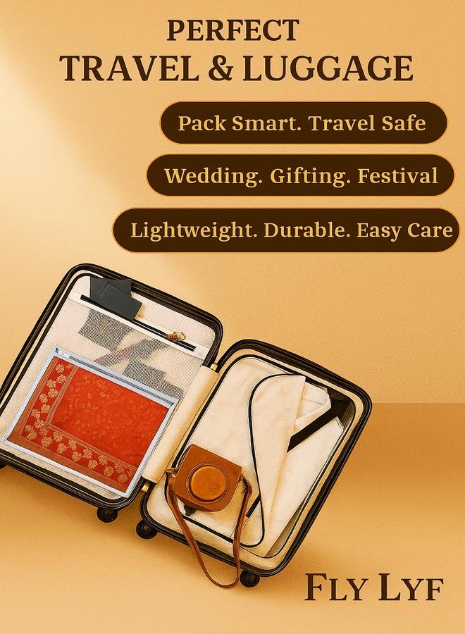 FLY LYF Silver Single Saree Covers for Storage Transparent Suit Packing Bags for Wedding Dress Covers With Zip Bag for Packing Pouch Clothes Sadi kit Cover Sari Pouch (Silver, Set of 12) - Image 3