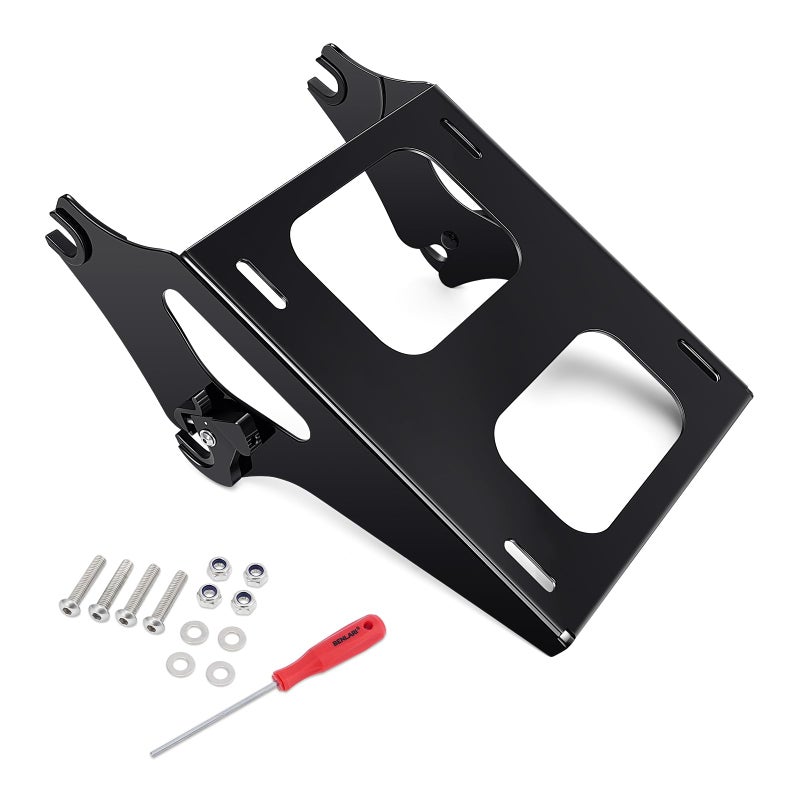 Benlari Thicker Tour Pack Mount Detachable 2Up Trunk Tour Pack Mounting RackFit for Harley Davidson Touring Street Glide Road King Road Glide Electra Glide 20142024 Black