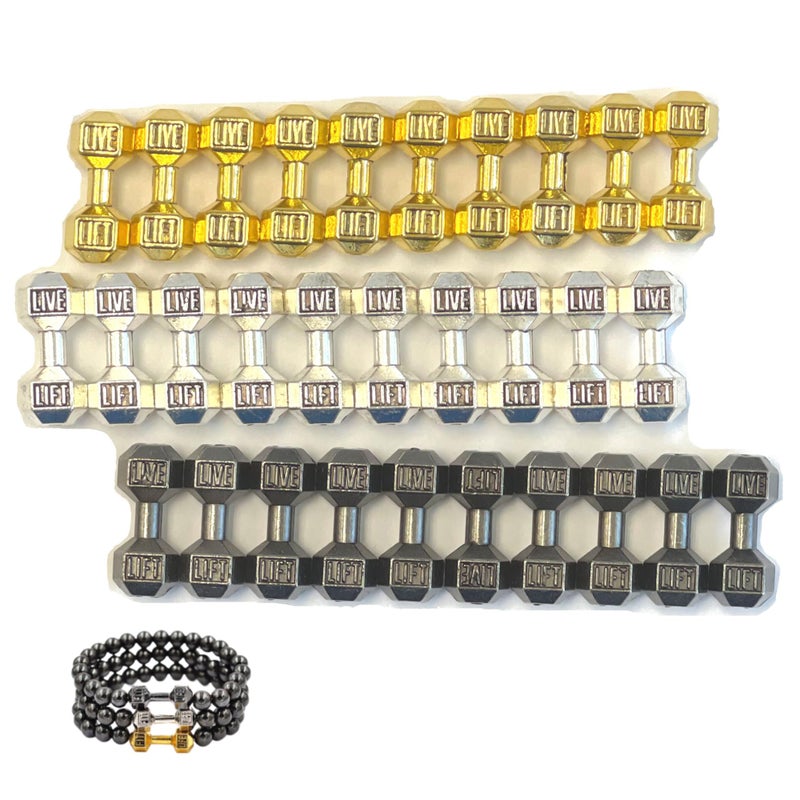 fiona Dumbbell Charms For Jewelry Making â€“ DIY Supplies Miniature Sports Fitness Equipment Connector Spacer Charm Bead Pendant â€“ Pack Of 30 Pcs (Multicolored) - Image 1