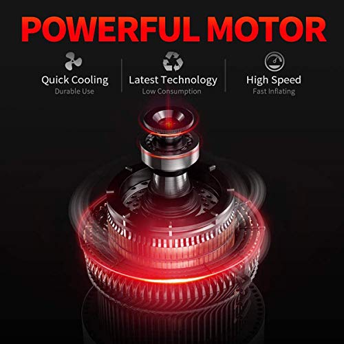 TIREWELL TW-1566 Tyre Inflator Digital Portable Touchscreen Rapid Super Fast Heavy Duty Air Compressor Auto Shut Off LED Light Car SUV Bike Inflation DC 12V - 200 PSI - Image 2