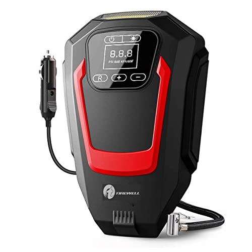 TIREWELL TW-1566 Tyre Inflator Digital Portable Touchscreen Rapid Super Fast Heavy Duty Air Compressor Auto Shut Off LED Light Car SUV Bike Inflation DC 12V - 200 PSI - Image 1