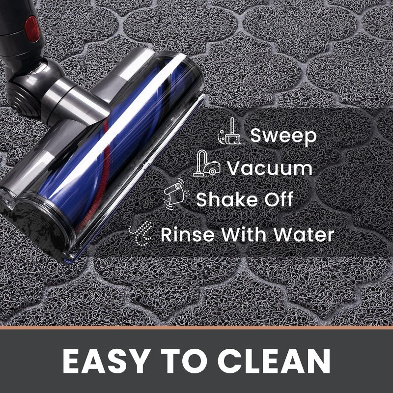 LuxStep Door Mat Large 24x36 Inch Indoor Outdoor Doormat, Non-Slip Low-Profile Design Floor Mat, Durable Trap Dirt and Dust Front Door Welcome Mat for Entryway,Patio,Garage, Grey - Image 3