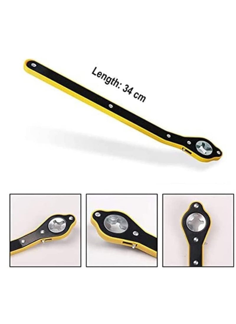 Generic Autory Car Jack Wrench, 13.4inch Jack Ratchet Labor-Saving 0.24’’ Thick Handle Metal Scissor Jack 0.98’’ Diameter Garage Tire Wheel Lug Wrench Lift Speed Handle Tool Fit for Small Cars SUVs and Vans - Effort-saving ratchet car wrench for scissor jack for Coric car bridge metal car wheel wrench suitable for small cars, SUVs and pickup trucks from Rana store -  Wrench Spanner Handle Tool for car lifter tool  - Image 2