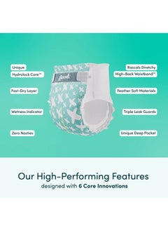 Rascals Premium Baby Diapers Jumbo – Diaper Sizes 1 to 7, Soft Nappies with 12-Hour Leak Protection, Stretchy Waistband, and Gentle on Baby's Skin  - Image 3