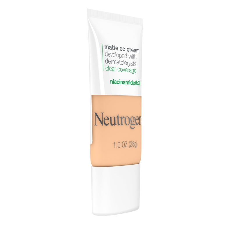 Neutrogena Clear Coverage Flawless Matte CC Cream, Full-Coverage Color Correcting Cream Face Makeup with Niacinamide (b3), Hypoallergenic, Oil Free & Fragrance Free, Porcelain, 1 oz - Image 5