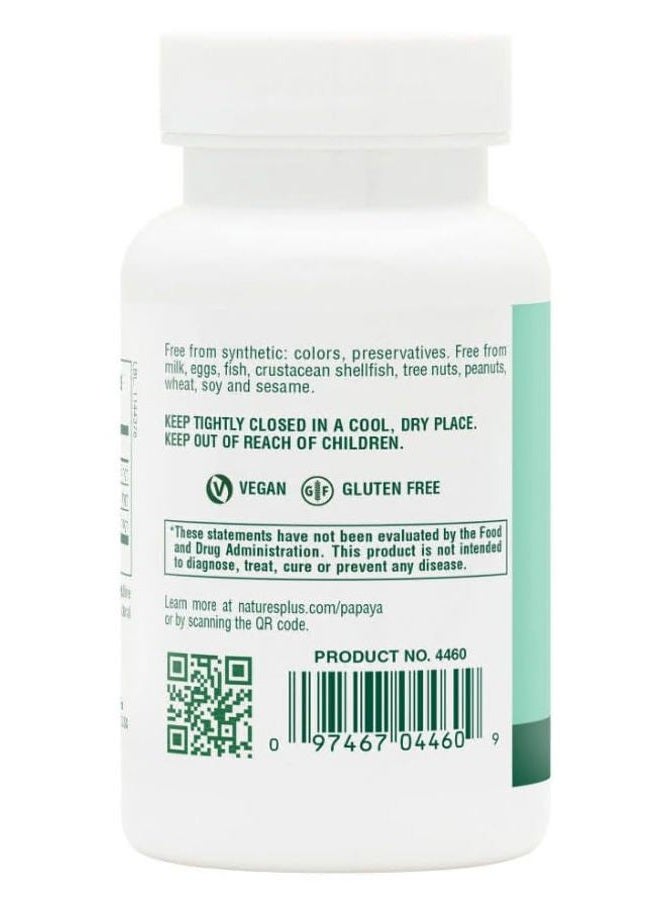Nature's Plus Natures Plus Papaya Enzyme - 6 mg Papain - All Natural Digestive Aid Supplement, Contains Amylase & Protease - 180 Chewable Tablets (180 Servings) - Image 3