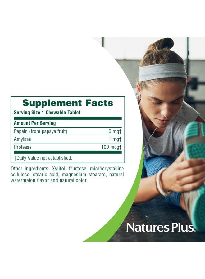 Nature's Plus Natures Plus Papaya Enzyme - 6 mg Papain - All Natural Digestive Aid Supplement, Contains Amylase & Protease - 180 Chewable Tablets (180 Servings) - Image 5
