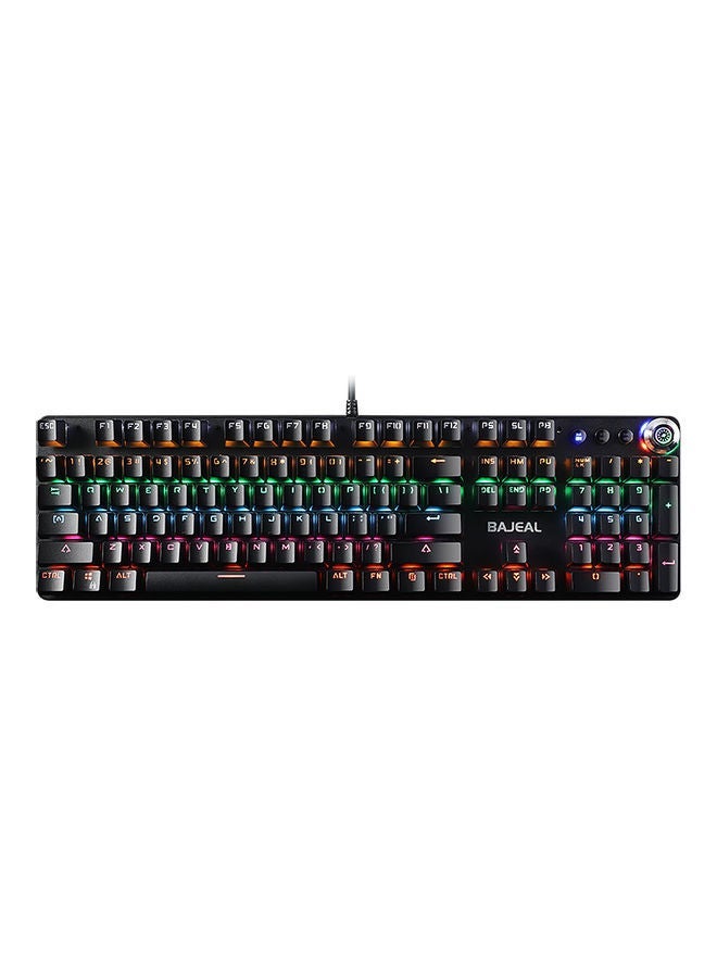 NIBEMINENT USB Wired Mechanical Keyboard with LED Light Black  - Image 1