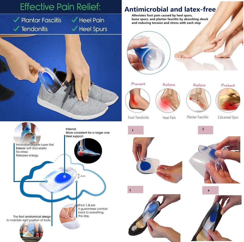 FEXMY Combo Self-Adhesive Heel Grips & Cushion Inserts for Loose Shoes – Heel Pads, Shoe Bite Protector & Height Increase Insoles – Shoe Sole & Insoles for Men, Silicone Insoles for Women - Image 3