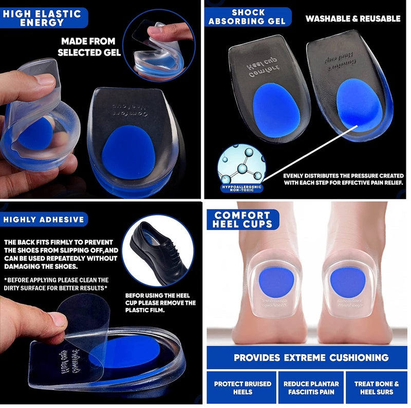 FEXMY Combo Self-Adhesive Heel Grips & Cushion Inserts for Loose Shoes – Heel Pads, Shoe Bite Protector & Height Increase Insoles – Shoe Sole & Insoles for Men, Silicone Insoles for Women - Image 2