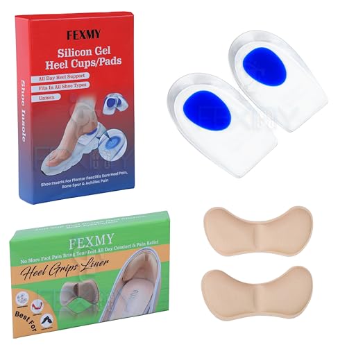 FEXMY Combo Self-Adhesive Heel Grips & Cushion Inserts for Loose Shoes – Heel Pads, Shoe Bite Protector & Height Increase Insoles – Shoe Sole & Insoles for Men, Silicone Insoles for Women - Image 1