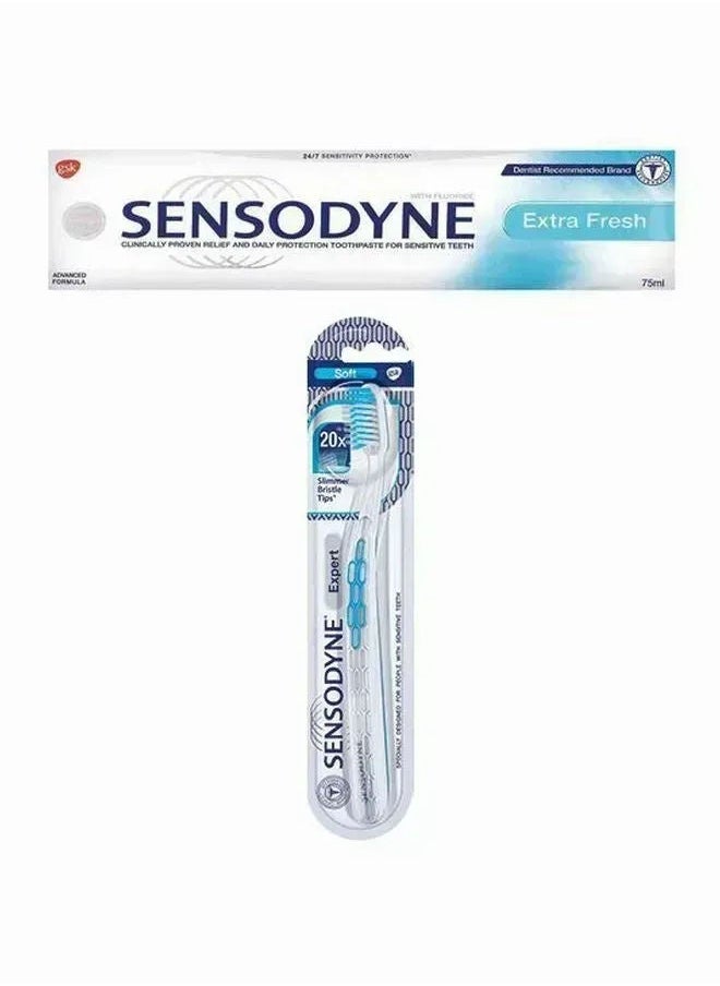 Sensodyne Extra Fresh Toothpaste With Toothbrush, 75ml 