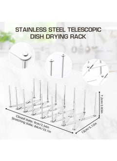 Zibuyu ZIBUYU® Dish Rack for Kitchen Retractable Dishes Drain Rack Pan Organizer Rack for Kitchen Kitchen Organizer Lid Organizers for Kitchen Suitable for Kitchen, Dishes, Stainless Steel Pot Lid Bracket  - Image 2