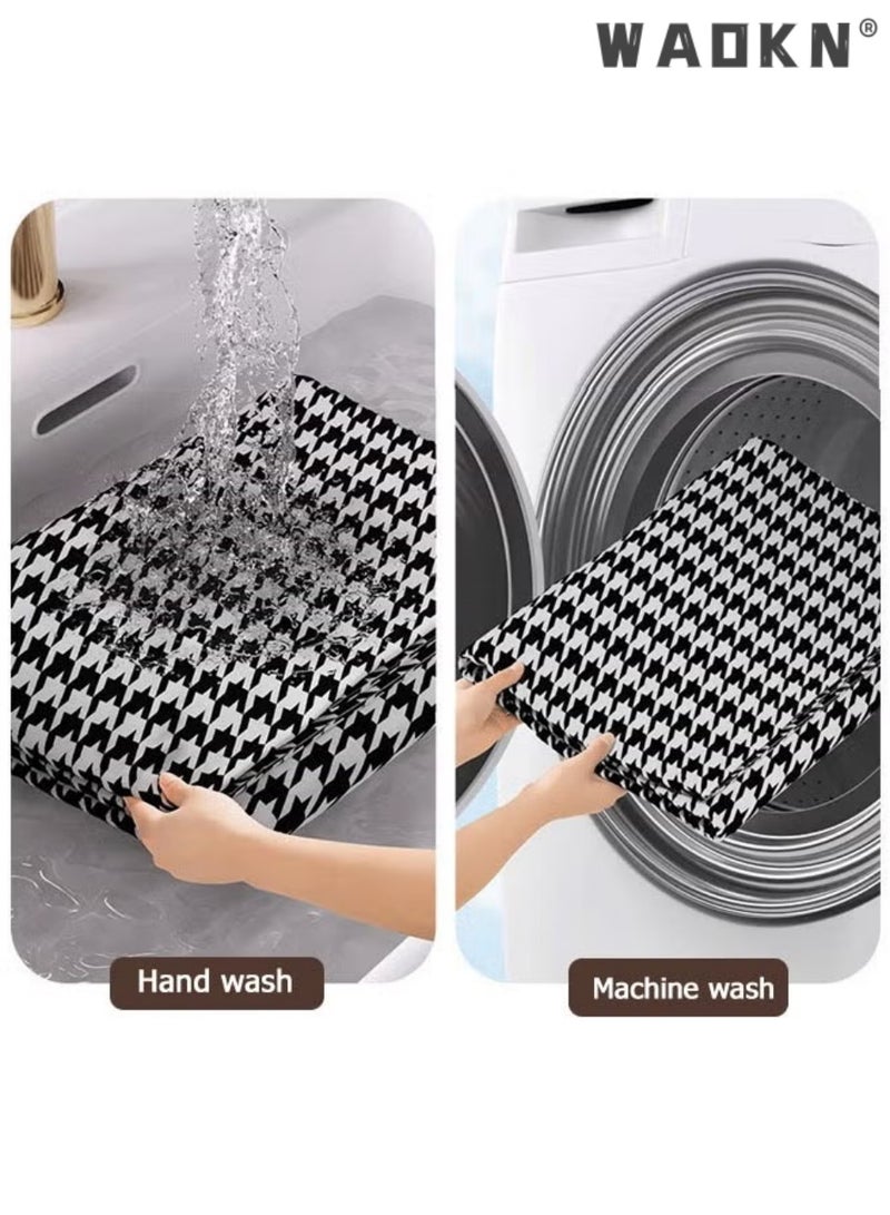 WAOKN 4 pcs  Comforter Quilt Storage Bags Extra Large Storage Bags Zippered Bag With Carry Handles， Clothes Storage Bag Houndstooth Pattern Printed Folding Organizer Bag For Clothes Pillows Blankets Bedding Watercolors storage bags 85*30*60cm(150l) - Image 3