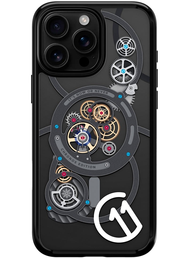 Spigen - Ultra Hybrid T MagFit for iPhone 16 Pro MAX Case Cover [Camera Control Button Cover] with MagSafe [3D Spatial Effect with Hexa-Layer Print] - C11 Chronos - Image 1