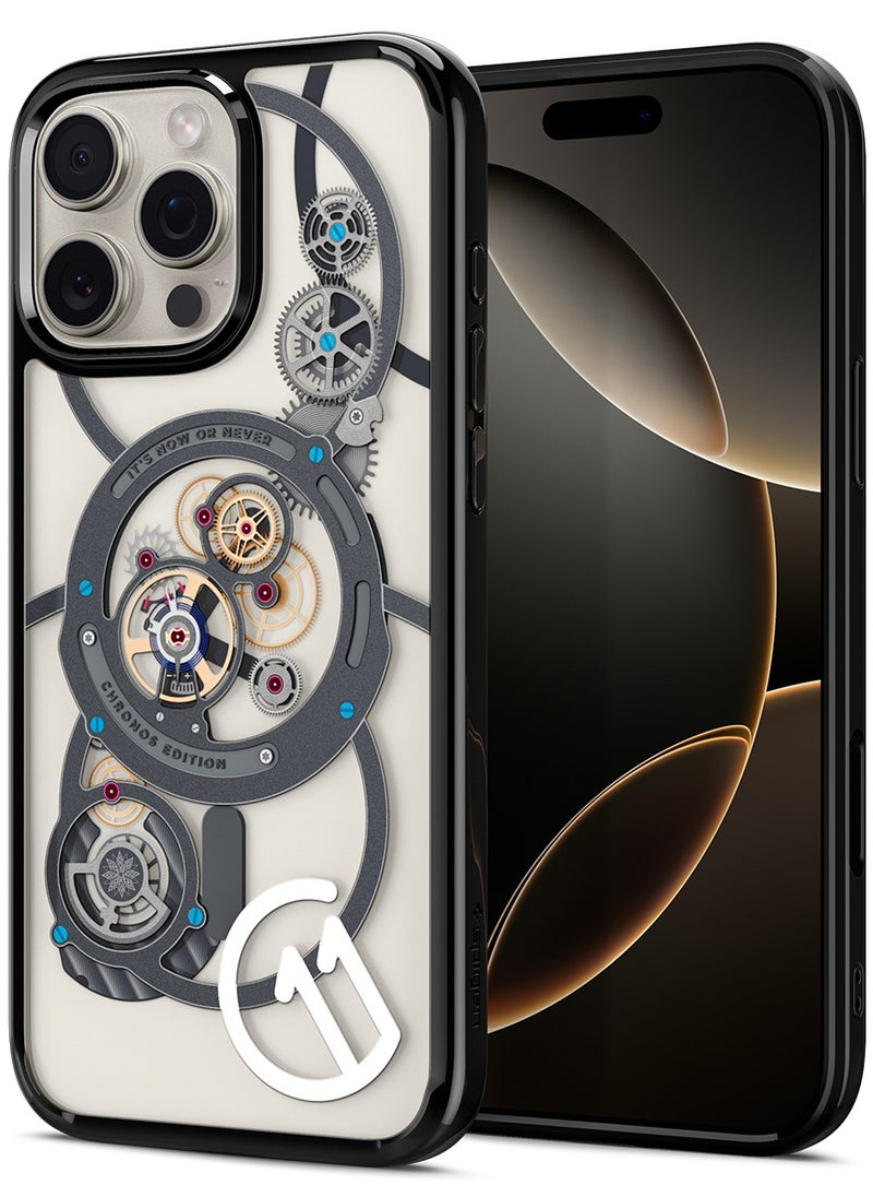 Spigen - Ultra Hybrid T MagFit for iPhone 16 Pro MAX Case Cover [Camera Control Button Cover] with MagSafe [3D Spatial Effect with Hexa-Layer Print] - C11 Chronos - Image 1