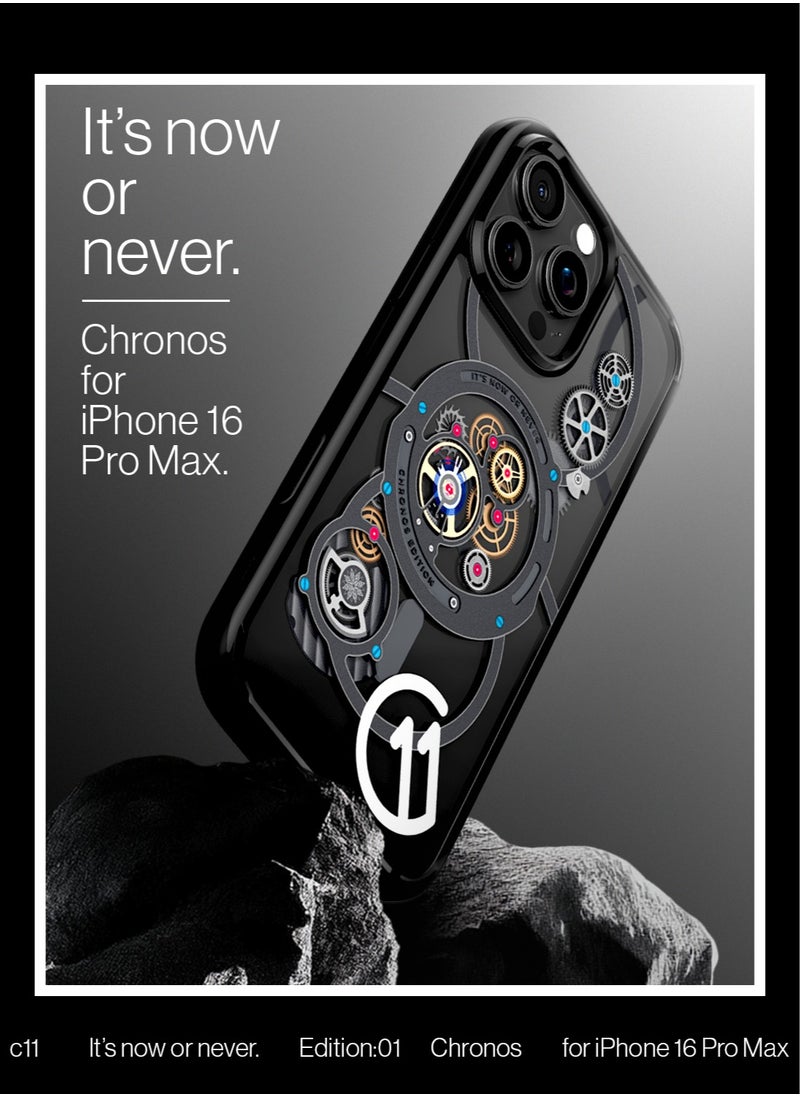 Spigen Ultra Hybrid T MagFit for iPhone 16 Pro MAX Case Cover [Camera Control Button Cover] with MagSafe [3D Spatial Effect with Hexa-Layer Print] - C11 Chronos  - Image 2