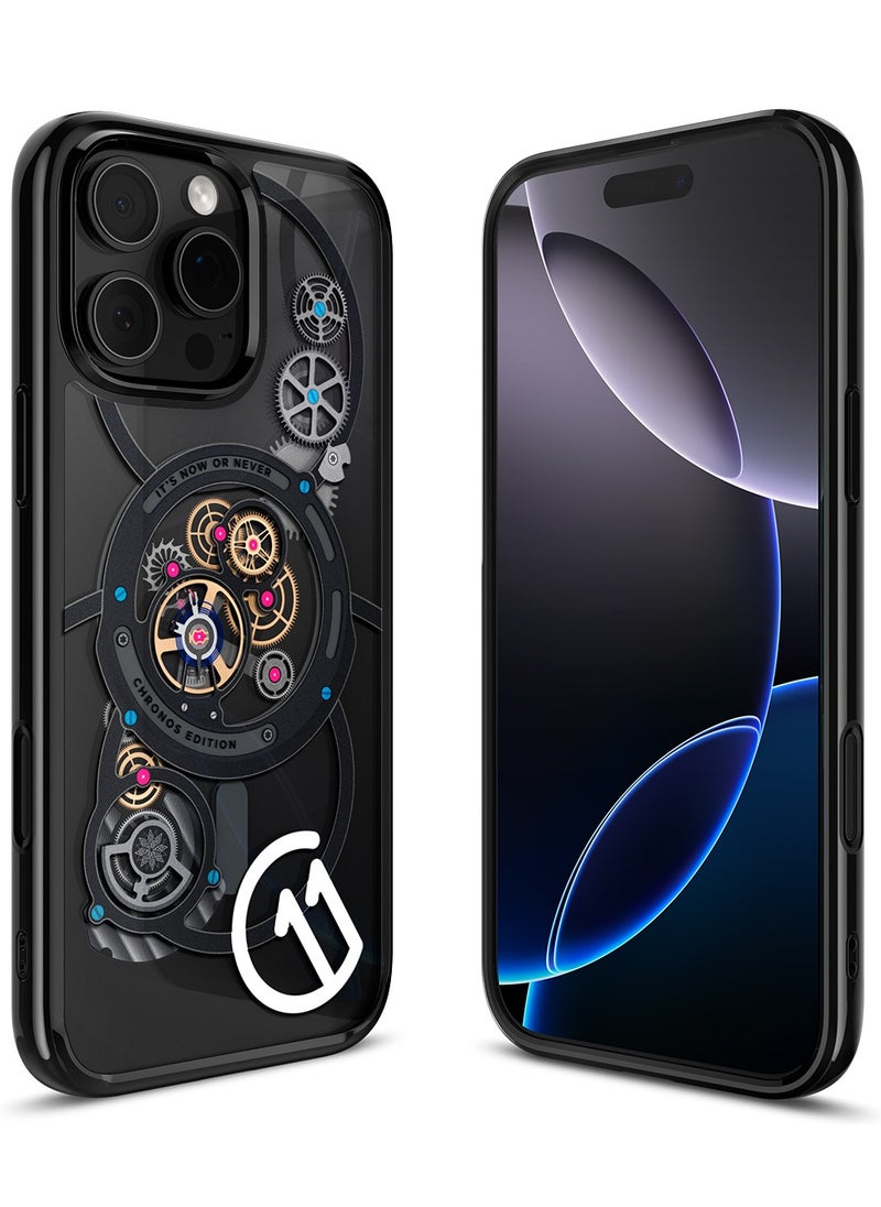 Spigen - Ultra Hybrid T MagFit for iPhone 16 Pro MAX Case Cover [Camera Control Button Cover] with MagSafe [3D Spatial Effect with Hexa-Layer Print] - C11 Chronos - Image 1