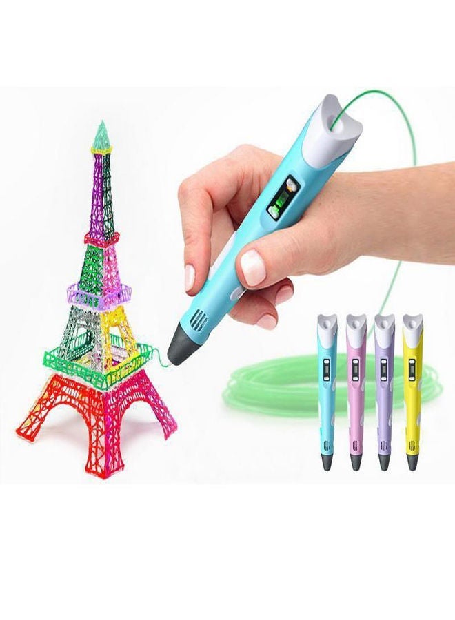 3D pen Professional 3D Printing Pen With PLA Filament Refills blue - Image 1