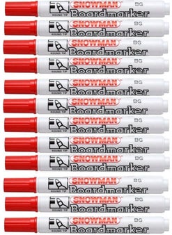 Snowman Bg-12 K Blackboard Marker Red - 12 Pieces 
