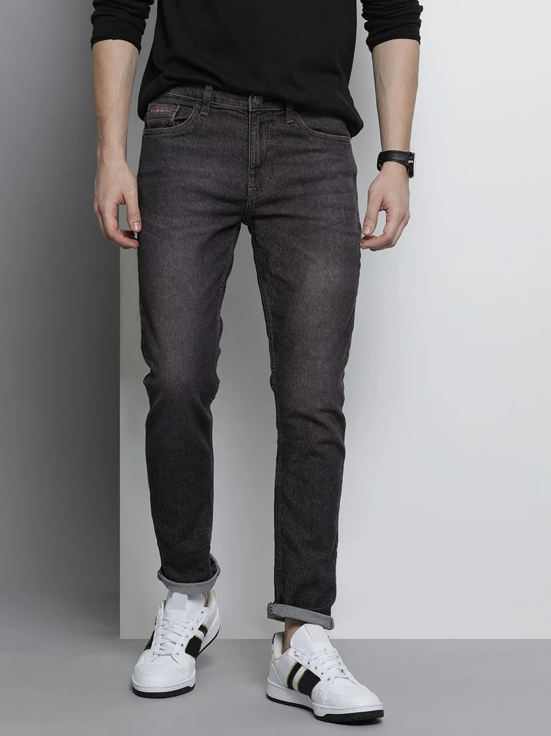 Men Slim Fit Solid Mid-Rise Stretchable Jeans