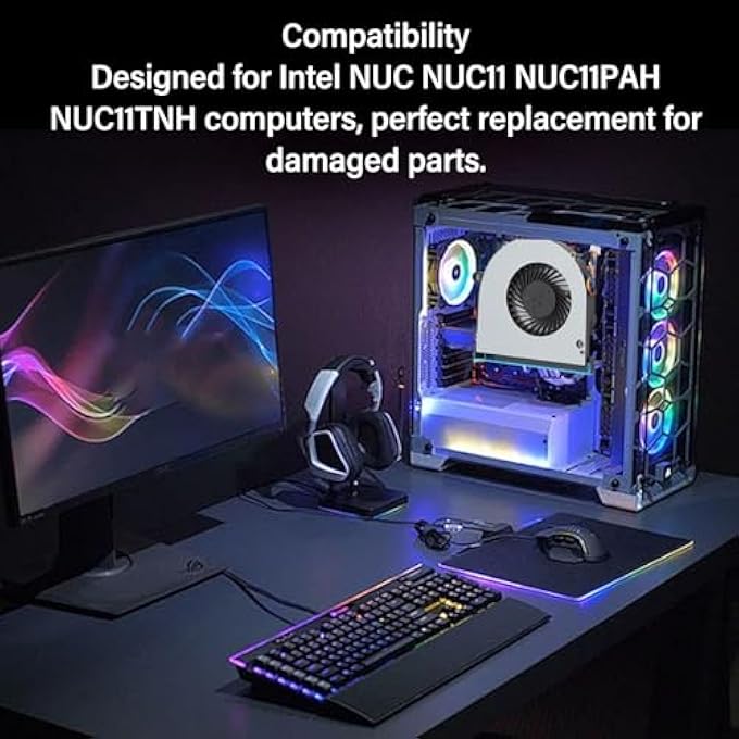 CPU COOLING FAN FOR NUC NUC11 NUC11PAH NUC11TNH, 4PIN LAPTOP CPU COOLER, POWERFUL HEAT DISSIPATION PERFORMANCE, LIGHTWEIGHT COMPUTER COOLING FAN - Image 2