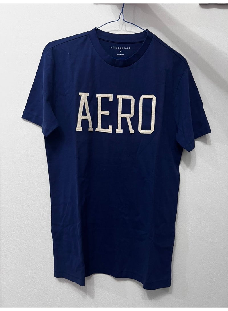 ايروبوستال Aeropostale Men’s Blue Printed T-Shirt – Size Small - Image 3