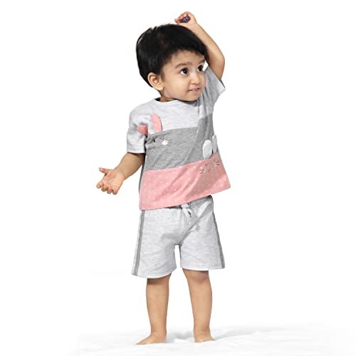 ARIEL Baby Boys & Baby girls Cotton Printed Round Neck Half Sleeve T-shirt & Short Trendy Summer Clothing Sets(AR-BHALFSS-NB-3panel-mouse_Multicolor_New Born) - Image 3