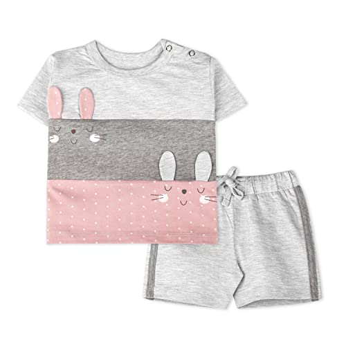 ARIEL Baby Boys & Baby girls Cotton Printed Round Neck Half Sleeve T-shirt & Short Trendy Summer Clothing Sets(AR-BHALFSS-NB-3panel-mouse_Multicolor_New Born) - Image 1