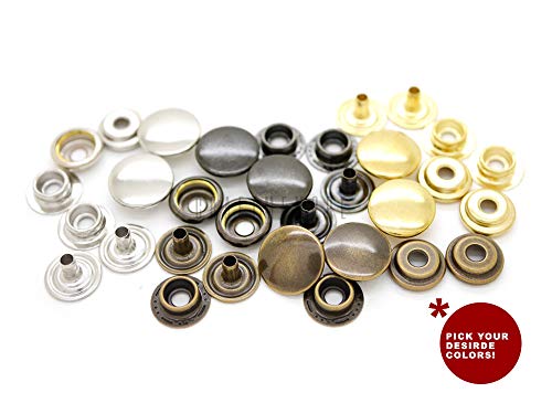 CRAFTMEMORE 50 Sets Antique Brass Snap Fasteners Ring-Socket Press Studs for Jacket Bag Canvas Closures #201 VT47 (15mm (0.59")) - Image 5