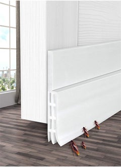 BUPY Door Draft Stopper Under Door Seal for Exterior/Interior Doors, Door Sweep Strip Under Door Draft Blocker, Soundproof Door Bottom Weather Stripping, 2 Inch W x 39 Inch L, White  - Image 1