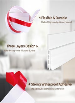 BUPY Door Draft Stopper Under Door Seal for Exterior/Interior Doors, Door Sweep Strip Under Door Draft Blocker, Soundproof Door Bottom Weather Stripping, 2 Inch W x 39 Inch L, White  - Image 5