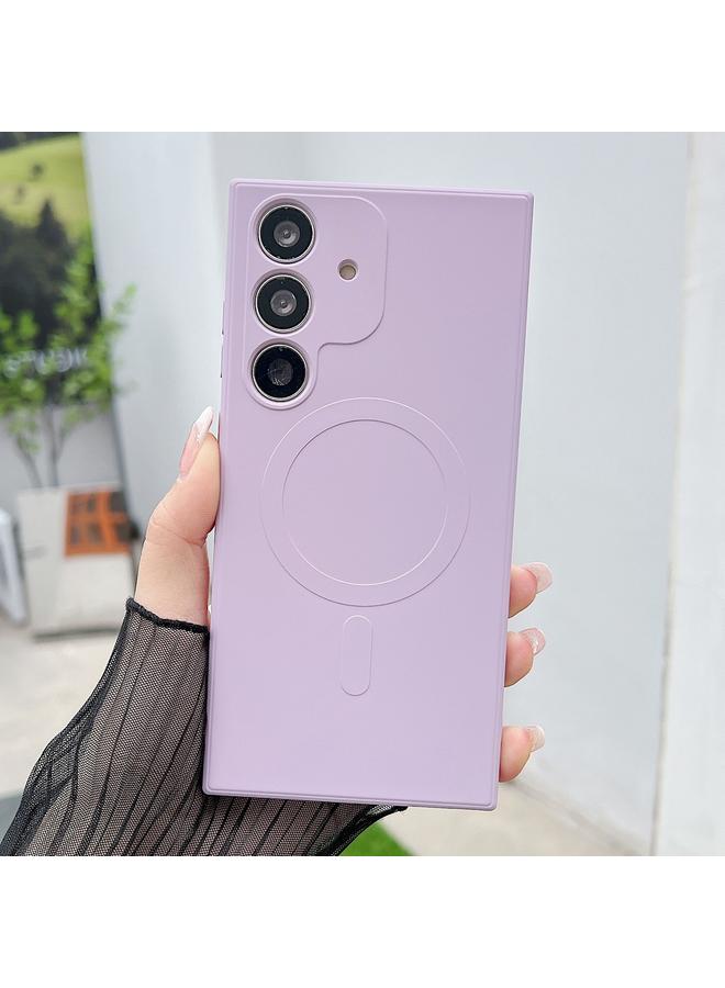 اس-توب جراب لهاتف Samsung Galaxy S24 5G بلون سادة من السيليكون السائل MagSafe جراب هاتف مغناطيسي - Image 1