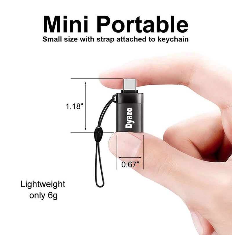 Dyazo USB Type C Male 3.1 to Female OTG Adapter Compatible for MacBook Air/Pro 2020 2019 2018, Samsung Galaxy S20 / Plus Ultra Note S910 S8 & All Type C Enable Devices (Black) - Image 2
