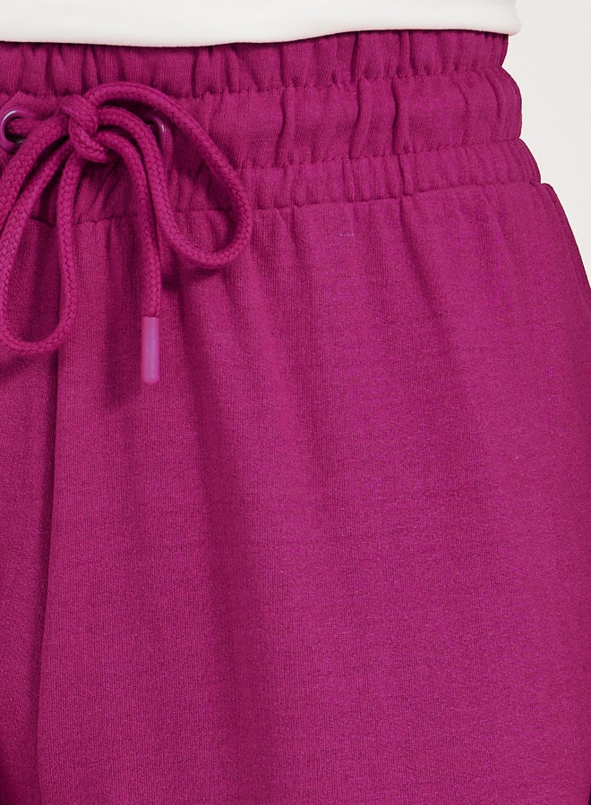 Styli Solid Drawstring Waist Flared Joggers  - Image 3
