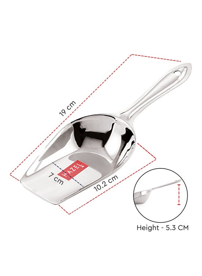 هايزل ملعقة مغرفة من الفولاذ المقاوم للصدأ من HAZEL | ملعقة متوسطة الحجم لدقيق البقالة والحبوب والأطعمة الجافة والحلوى والتوابل | مغارف فولاذية لمحلات البقالة | معدات ملحقات محلات البقالة - Image 4