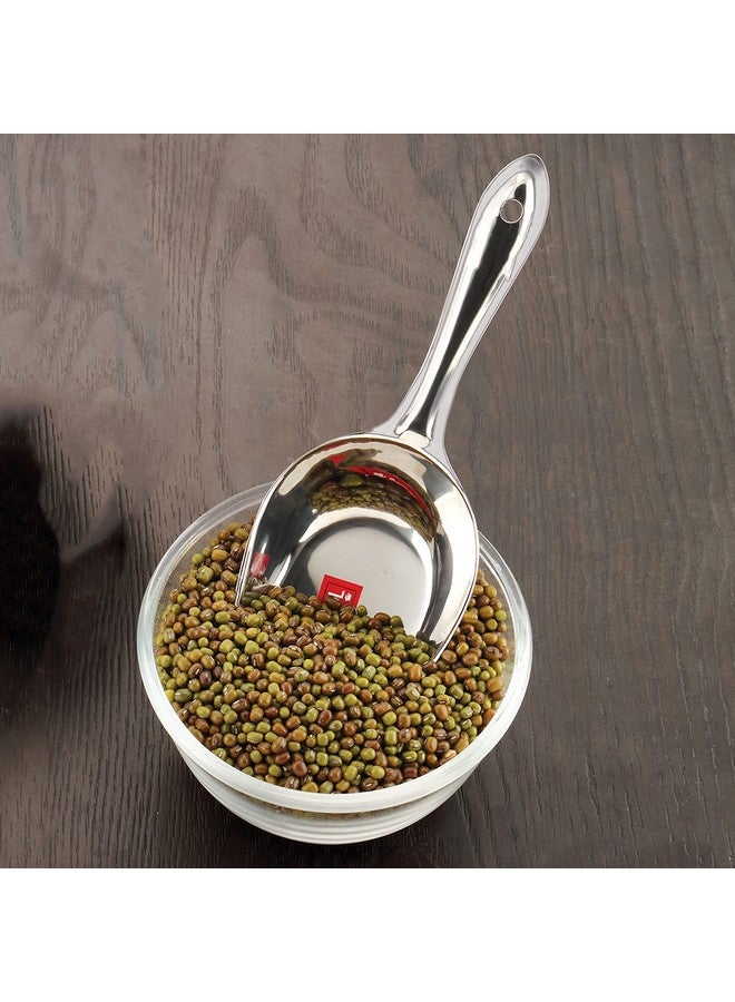 هايزل ملعقة مغرفة من الفولاذ المقاوم للصدأ من HAZEL | ملعقة متوسطة الحجم لدقيق البقالة والحبوب والأطعمة الجافة والحلوى والتوابل | مغارف فولاذية لمحلات البقالة | معدات ملحقات محلات البقالة - Image 2