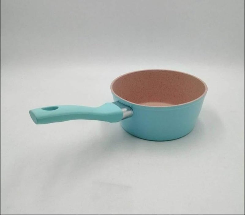 Small Aluminum Saucepan, 14cm, Light Blue, 1.3 Litre Capacity, 250g