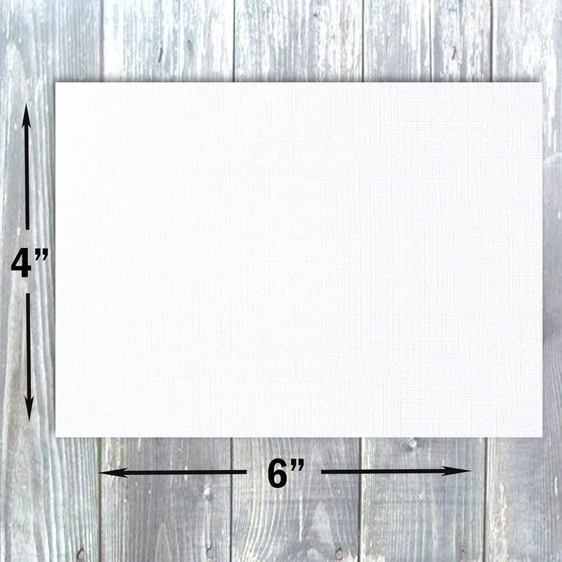 Hamilco White Linen Cardstock Paper Flat 4x6 Blank Index Cards Card Stock 80lb Cover 100 Pack - Image 2