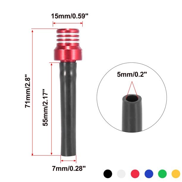 APPYU 2Pcs ATV Air Vent Hose Gas Fuel Cap Universal CNC Tank Valve Tube with Check Ball Aluminum Breather for CR125R CR250 CR250R CR450R CR480R CR500R CR80R CRF100F CRF125F CRF125 CRF50F CRF70F Red - Image 3
